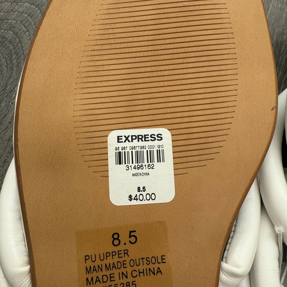 Express Brand New White Slip On Sandals Size 8.5 - Picture 4 of 4